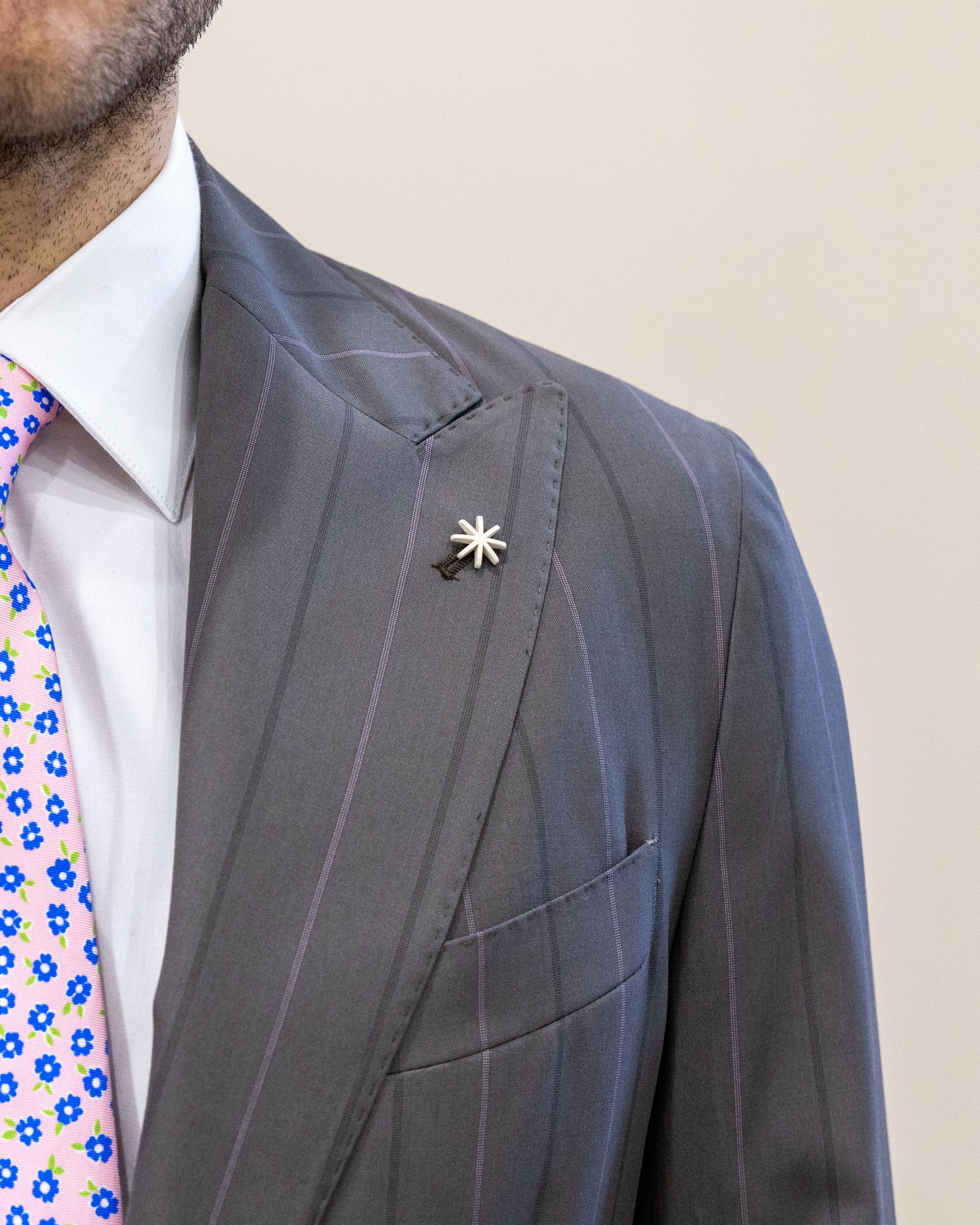 Manuel Ritz Abito Monopetto A3748 gessato