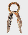 FOULARD ANIMALIER MIX PLISSE MARRONE - NALI'