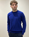 FW25 ROY ROGER'S MAGLIONE GIROCOLLO IN LANA E CASHMERE FINEZZA 12 FRENCH NAVY