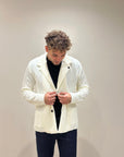 CARDIGAN GIACCA IN MAGLIA TRAMATA DI MISTO LANA OFF WHITE - OUTFIT ITALY