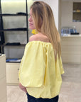 SAIPH BLUSA SCOLLO A BARCA IN COTONE GIALLO