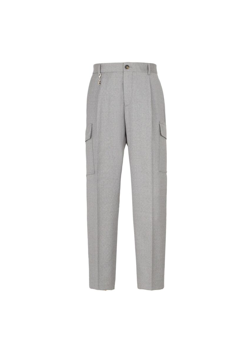 MANUEL RITZ PANTALONE CARGO FLANELLA DI LANA STRETCH - Marcello Fontana Shop