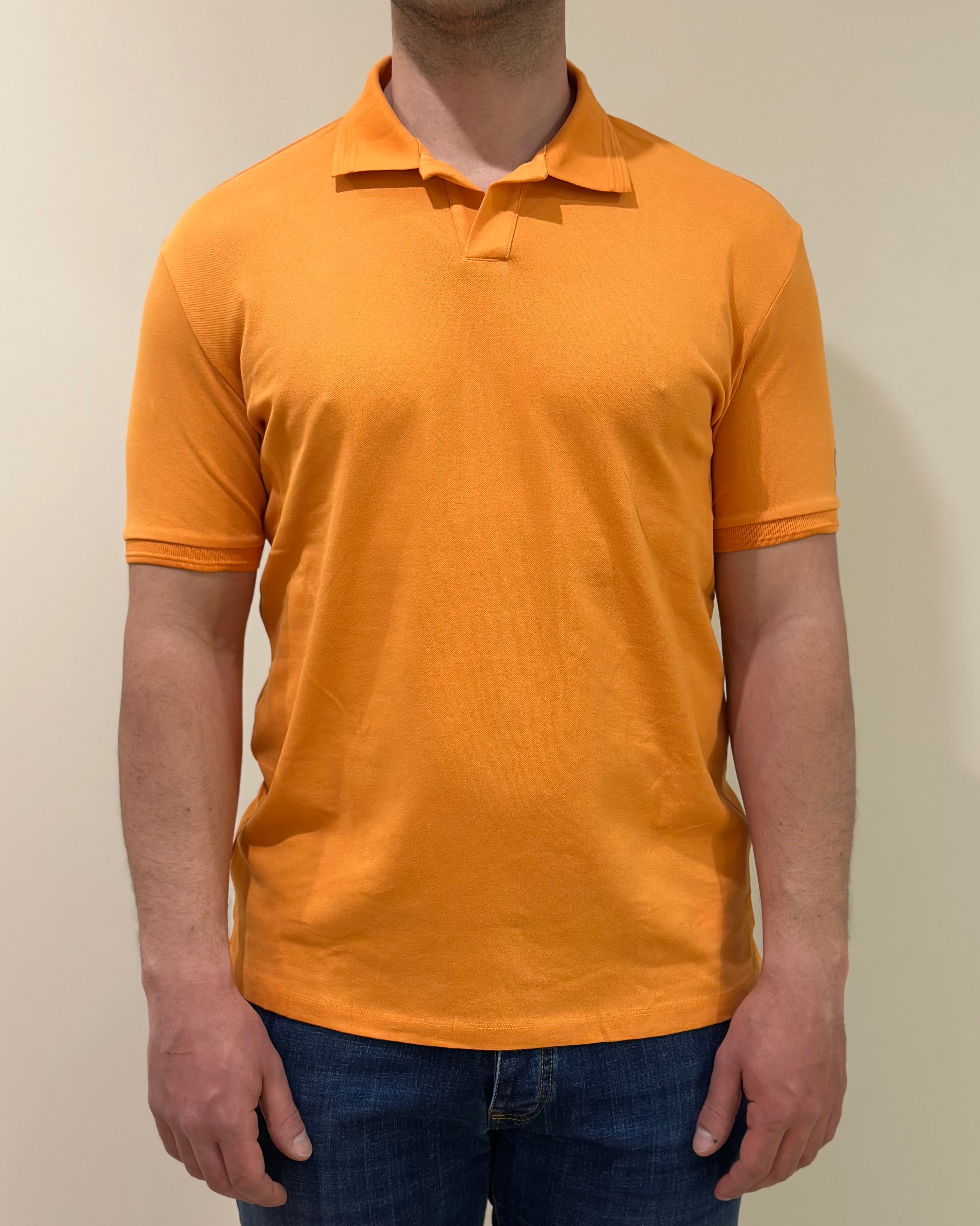 SUNS POLO FEDERICO LABEL IN PIQUET ORANGE