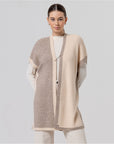 Poncho in maglia color block Beige - cod. 36POKI831_05 - SURKANA