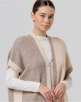 Poncho in maglia color block Beige - cod. 36POKI831_05 - SURKANA