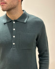 POLO IN LANA MERINO SAGE - OUTFIT ITALY
