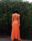 RELISH LONG AZURRINA DRESS COLOR ORANGE 