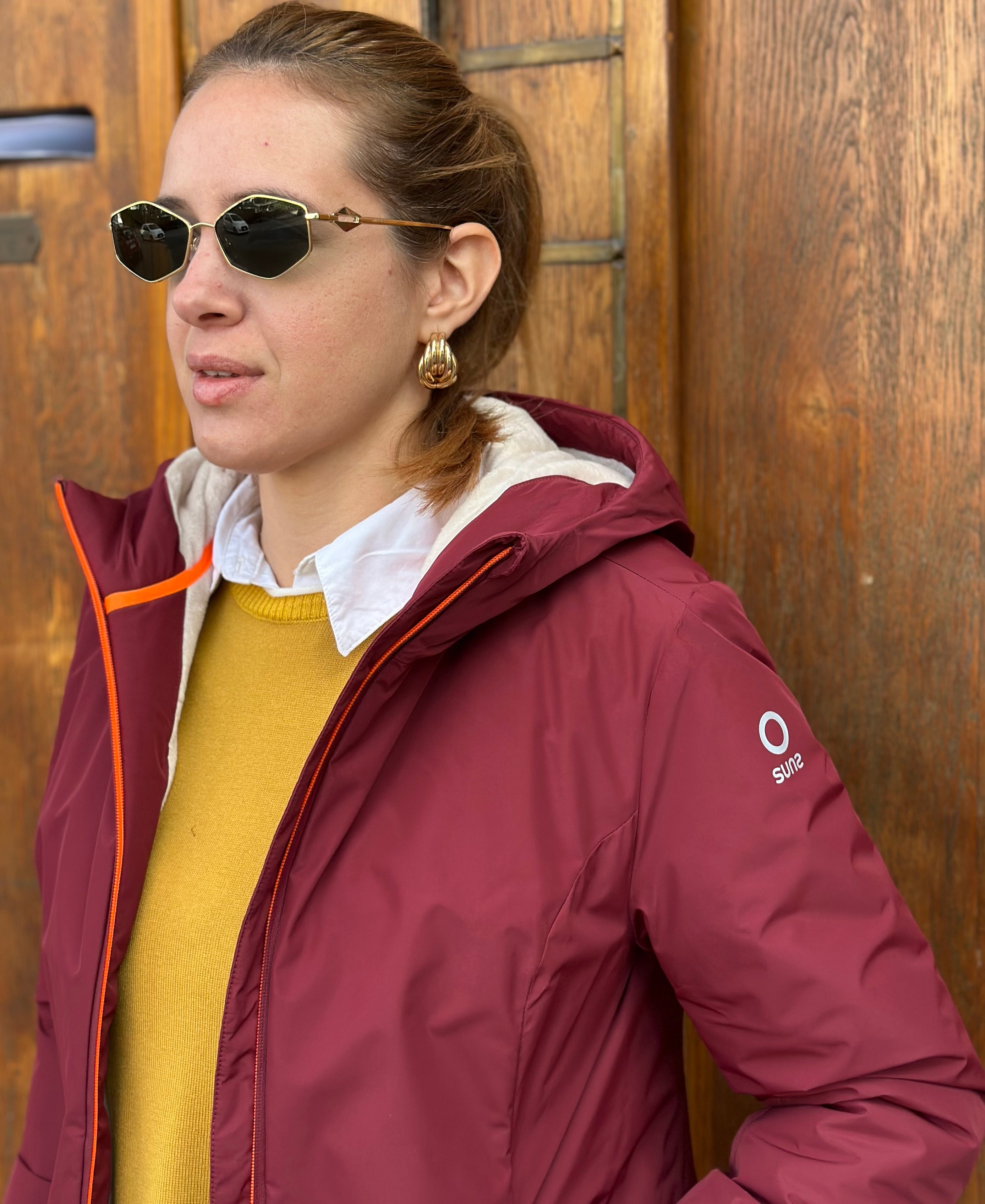 GIUBBOTTO AURELIA VELOUR CHERRY - SUNS - Marcello Fontana Shop