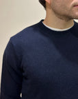 Girocollo 100% Cashmere navy - Privati Firenze