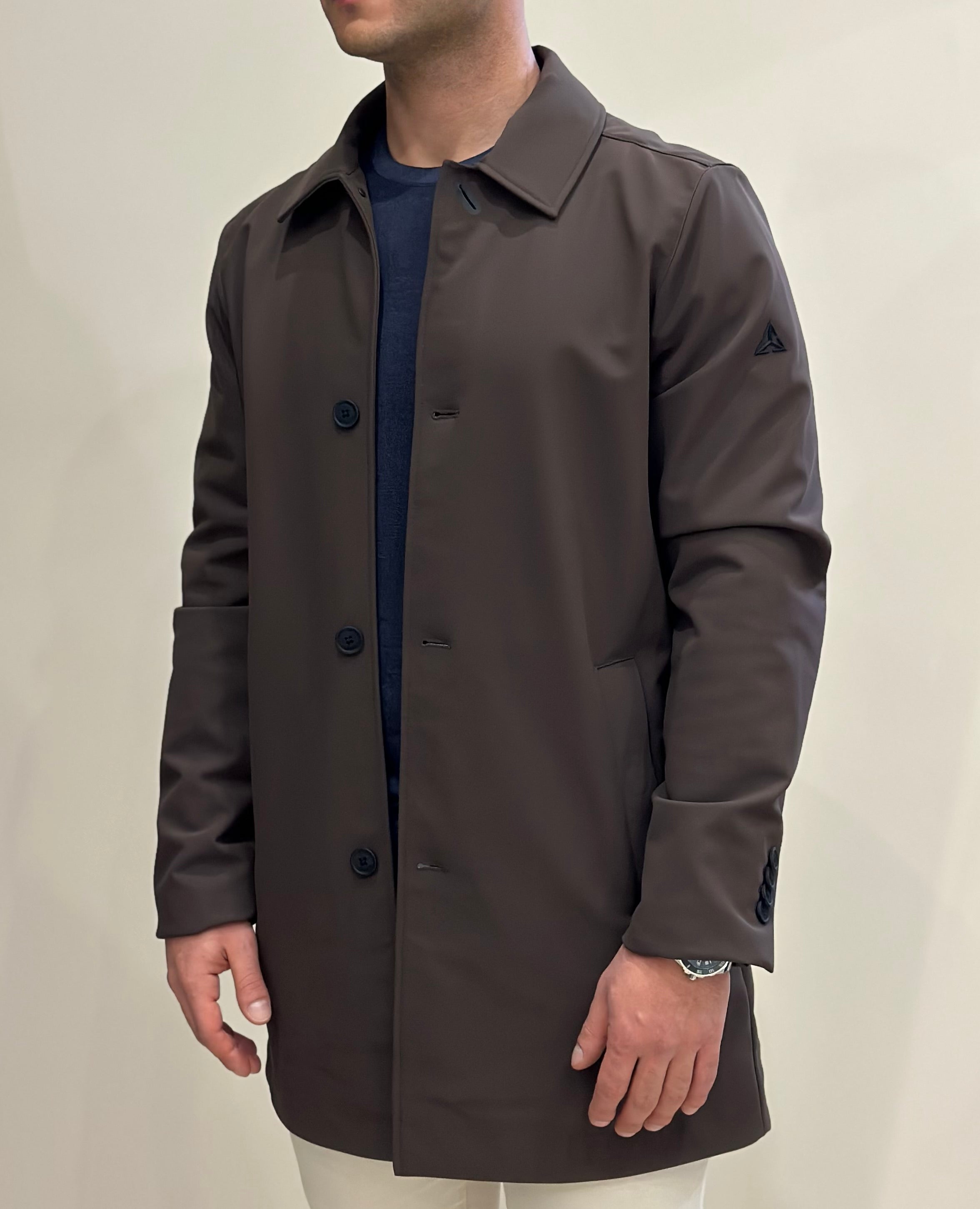 HESKIMO Trench tecnico foderato in lana - moro - Marcello Fontana Shop