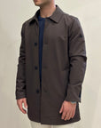 HESKIMO Trench tecnico foderato in lana - moro - Marcello Fontana Shop