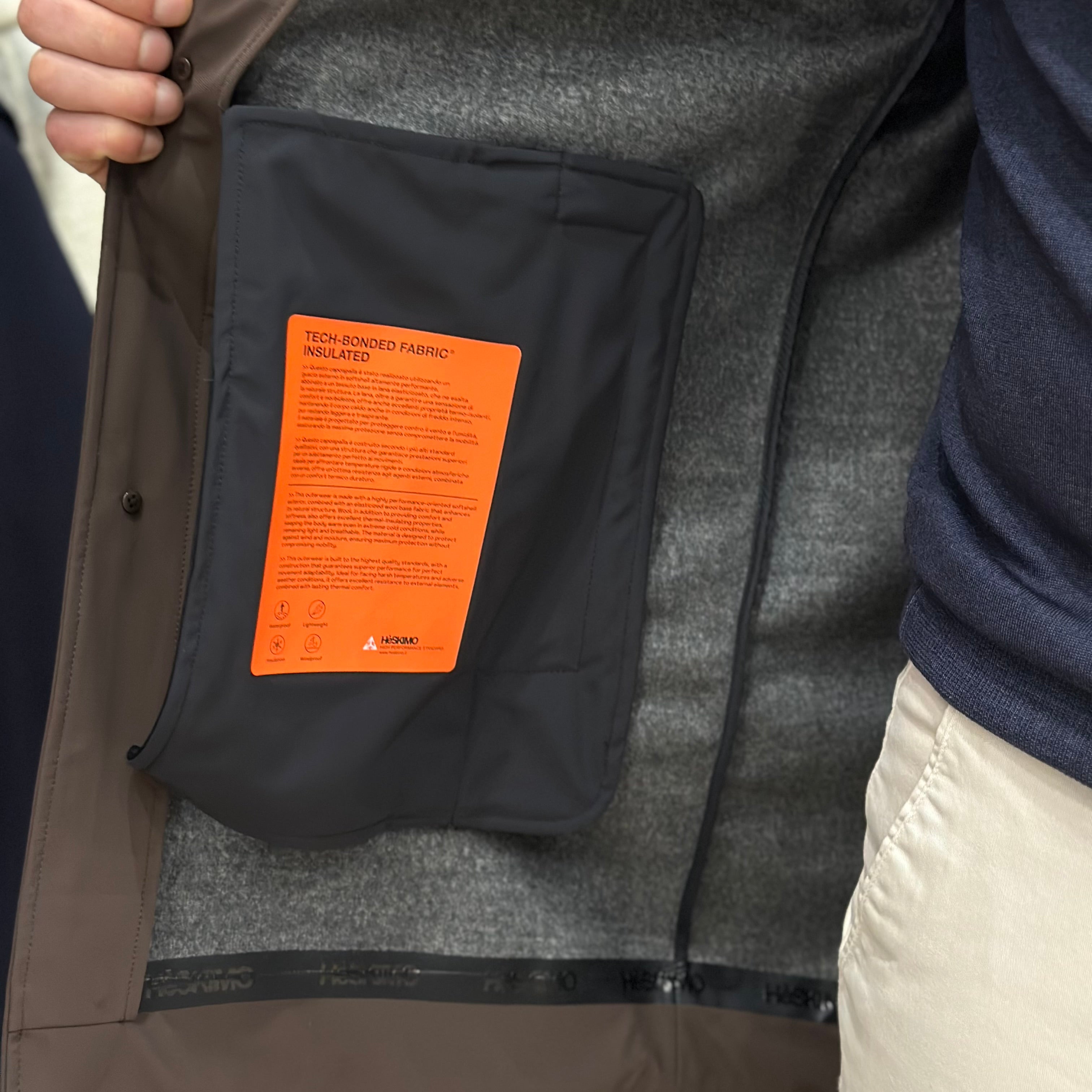 HESKIMO Trench tecnico foderato in lana - moro - Marcello Fontana Shop