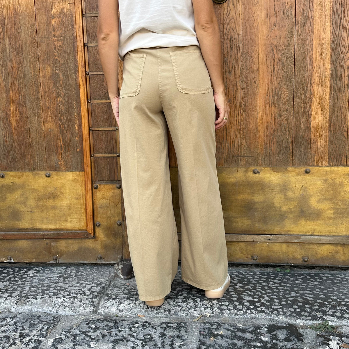 PENNYBLACK  Pantaloni ampi in cotone pique' - Beige - PBBMAGIA