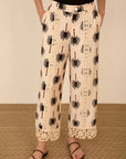 MEISIE PANTALONE CON STAMPA DI PALME - COD.M05P149BLK