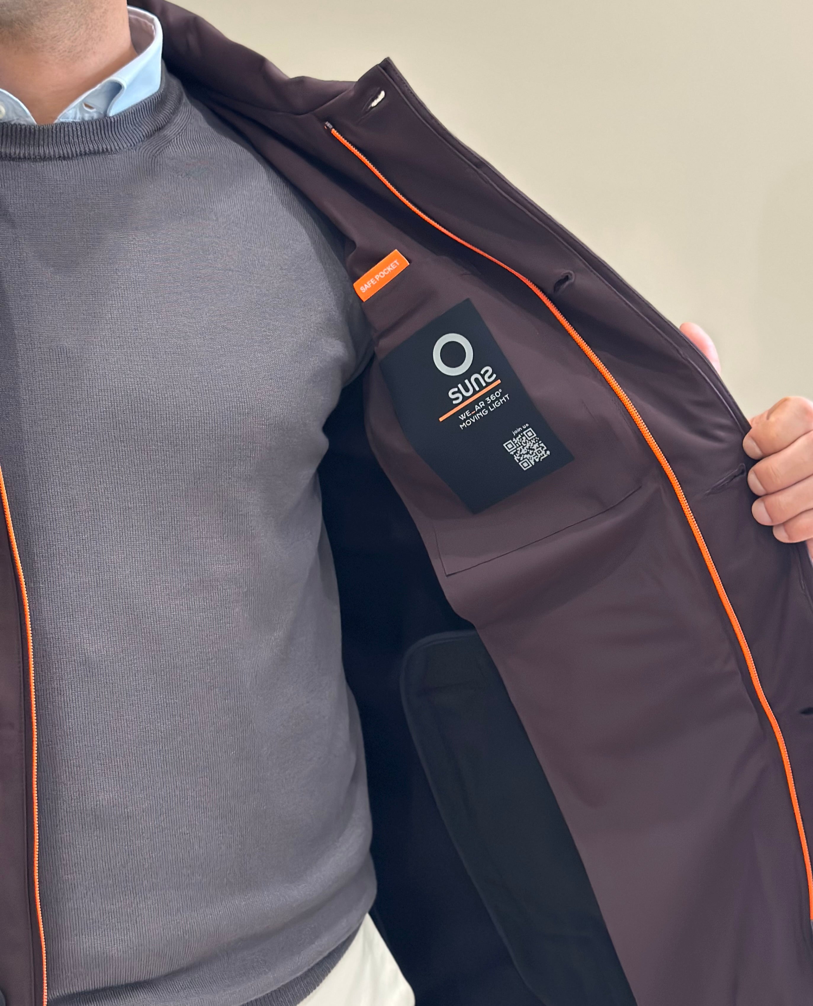 SUNS Trench Uomo Sala Micro - DARK BROWN