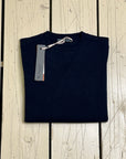 Privati Firenze Girocollo in Cashmere rasato - Navy - Marcello Fontana Shop