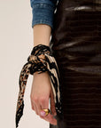 FOULARD ANIMALIER MIX PLISSE NERO - NALI'