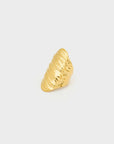 Anello avvolgente over lavorato oro
