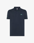 SUN68 SS24 POLO NAVY BLU CON LOGO