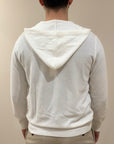FILO & TELA MAGLIA FELPA FULL ZIP CON CAPPUCCIO BIANCO