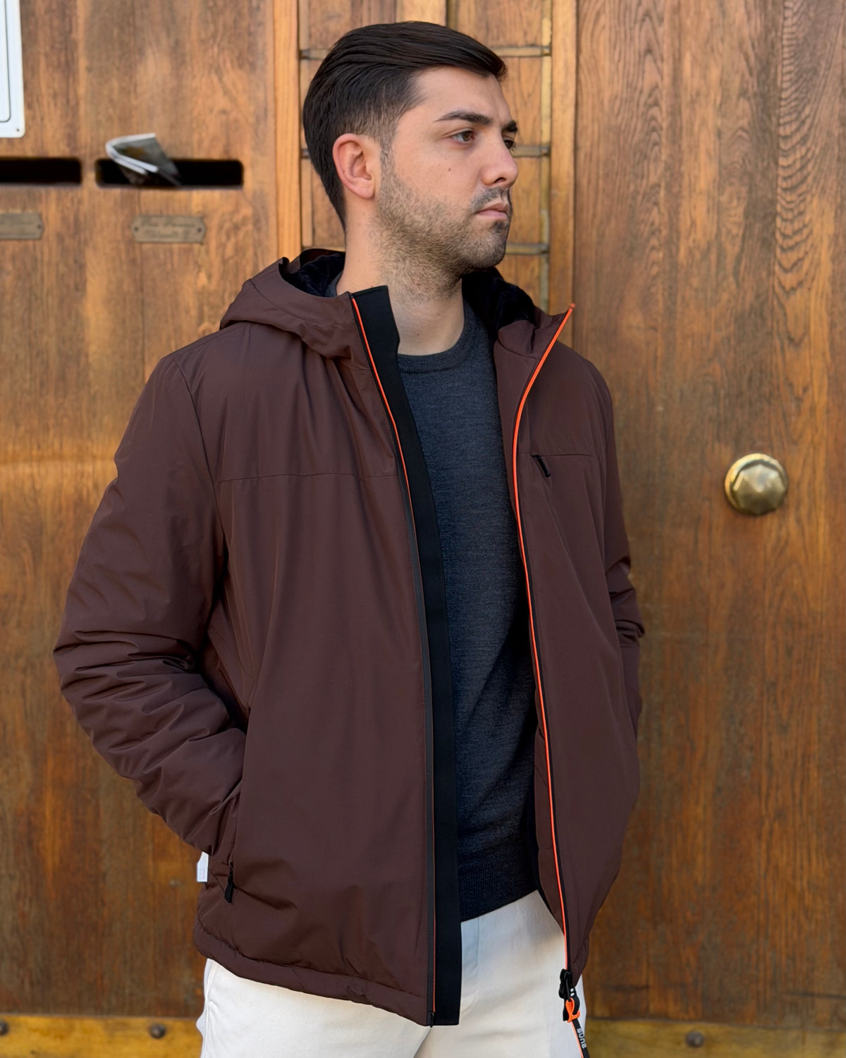 Giubbotto AURELIO Velour - Brown - SUNS