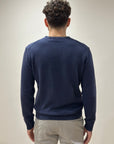 Girocollo 100% Cashmere Tinta Acidata Navy - Privati Firenze