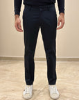 FW25 BRO-SHIP PANTALONE MIAMI CAPRI IN RASO DI COTONE NAVY