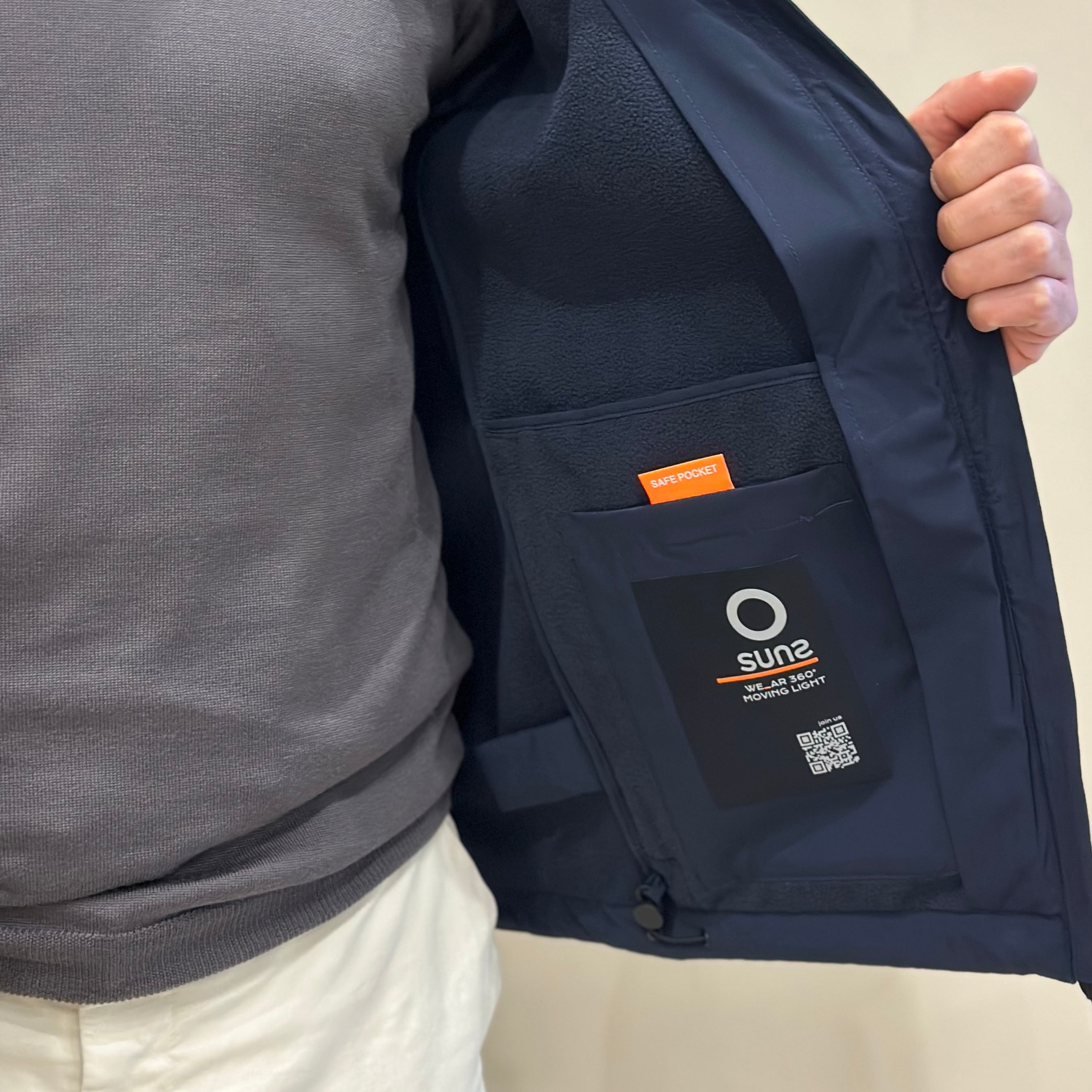 SUNS Giubbotto Uomo Flaminio Micro con cappuccio - DARK BLUE