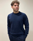FW25 ROY ROGER'S MAGLIONE GIROCOLLO IN LANA E CASHMERE FINEZZA 12 DENIM