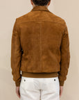 Bomber in Pelle Scamosciata – Cognac