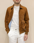 Bomber in Pelle Scamosciata – Cognac