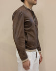 BOB COMPANY Giubbotto Brown in eco pelle - Moro