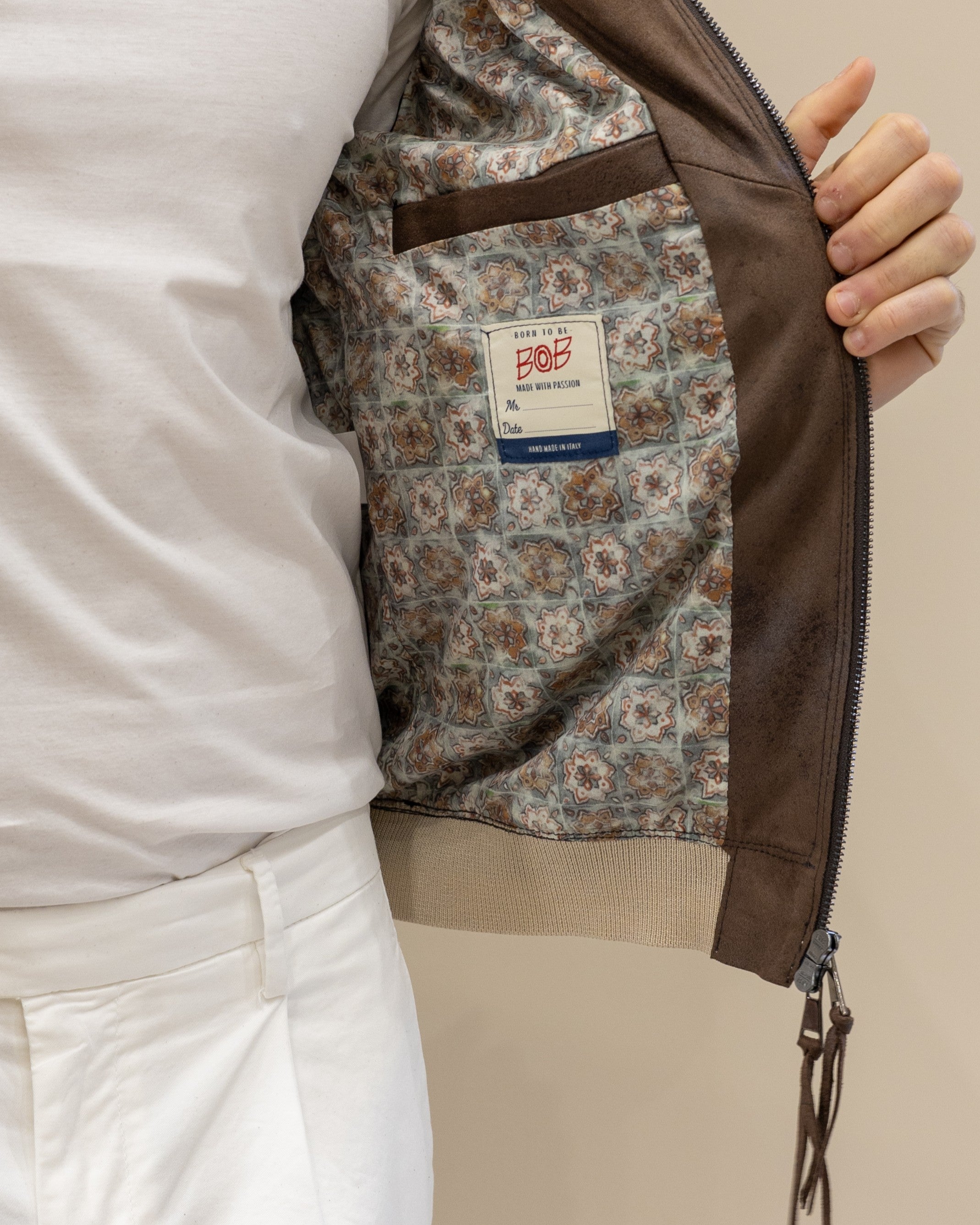BOB COMPANY Giubbotto Brown in eco pelle - Moro
