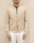 Heskimo Bomber in Jersey capp. staccabile - Beige