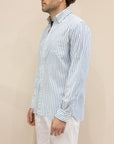 Shirt button down OXFORD NEW stripe - Azzurro