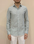 Camicia a Righe Larghe Bianco/Verde – 100% Cotone