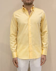 Camicia Button Down Giallo – Mussola di Cotone