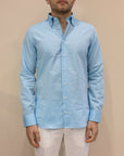 Camicia Button Down Turchese – Mussola di Cotone