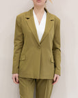 Giacca Monopetto Verde Olio Donna – Saiph