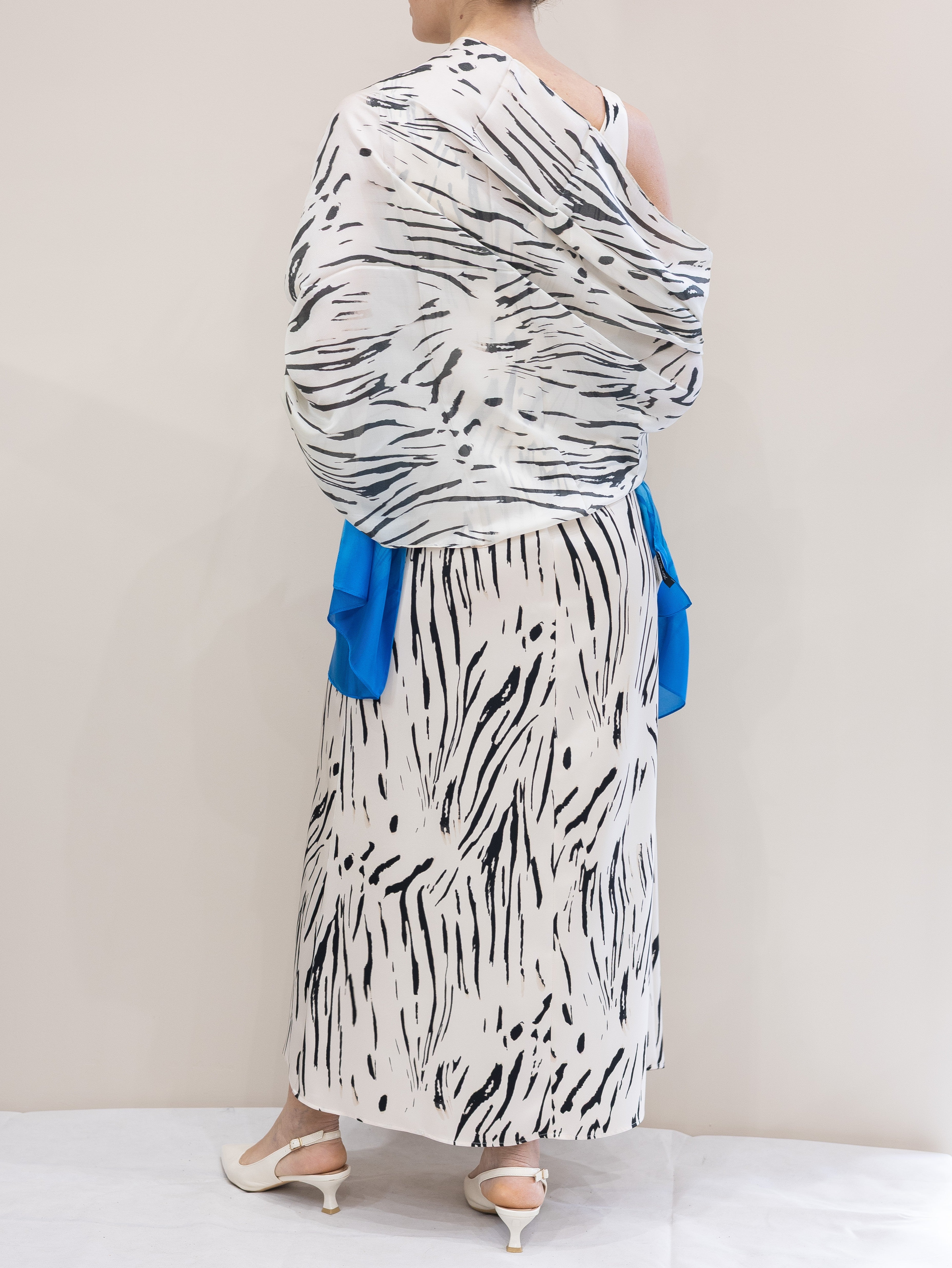 Abito Midi in Doppio Raso Avorio PBPATTILA