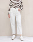Pantaloni in bull di cotone avorio - PBBSTILLA