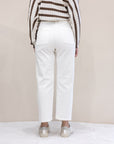 Pantaloni in bull di cotone avorio - PBBSTILLA
