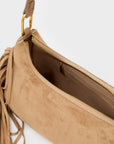 Borsa Dallas a spalla con frange, nocciola