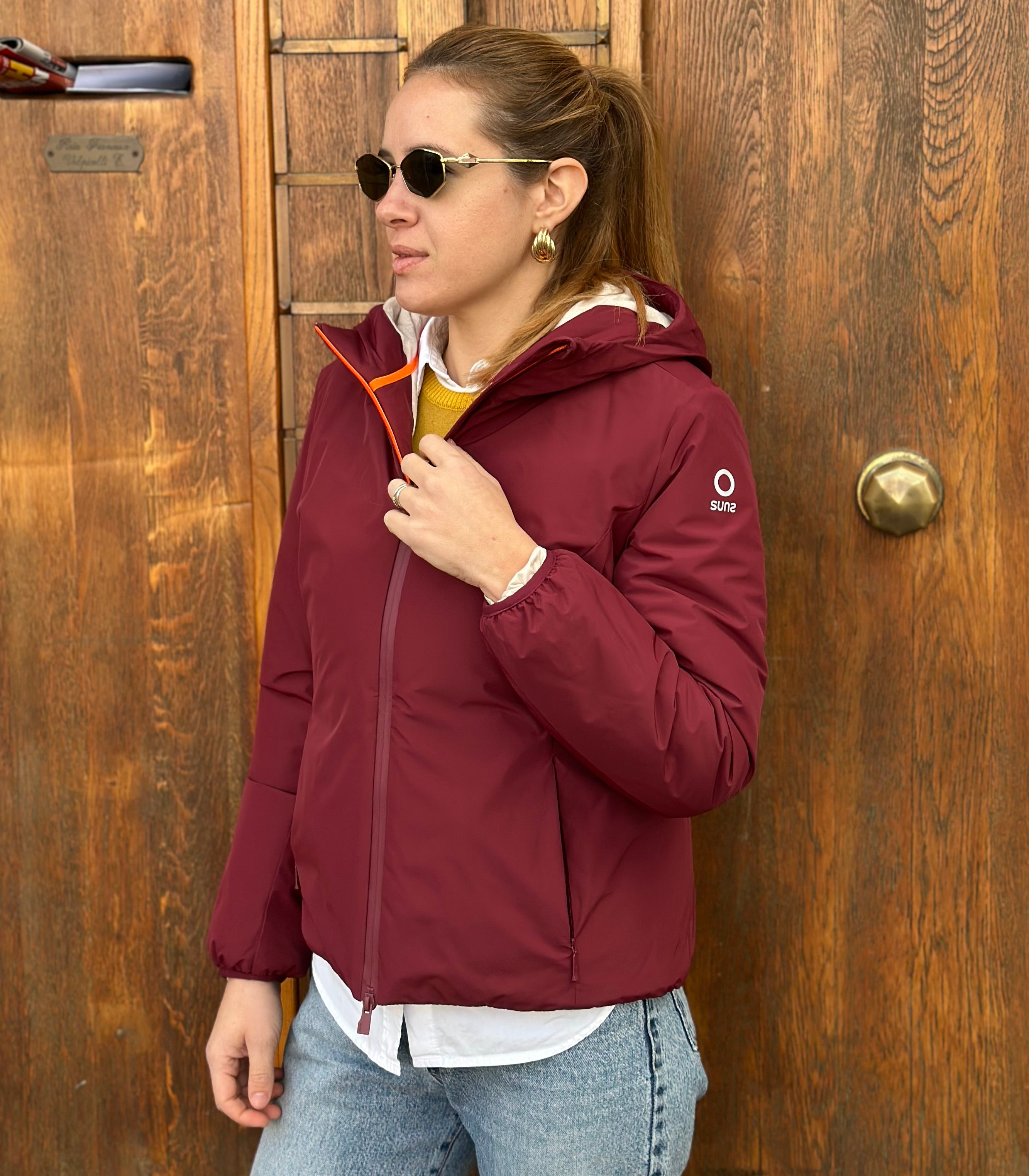 GIUBBOTTO AURELIA VELOUR CHERRY - SUNS - Marcello Fontana Shop