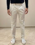FW25 BRO-SHIP PANTALONE CHICAGO CAPRI IN RASO DI COTONE PANNA