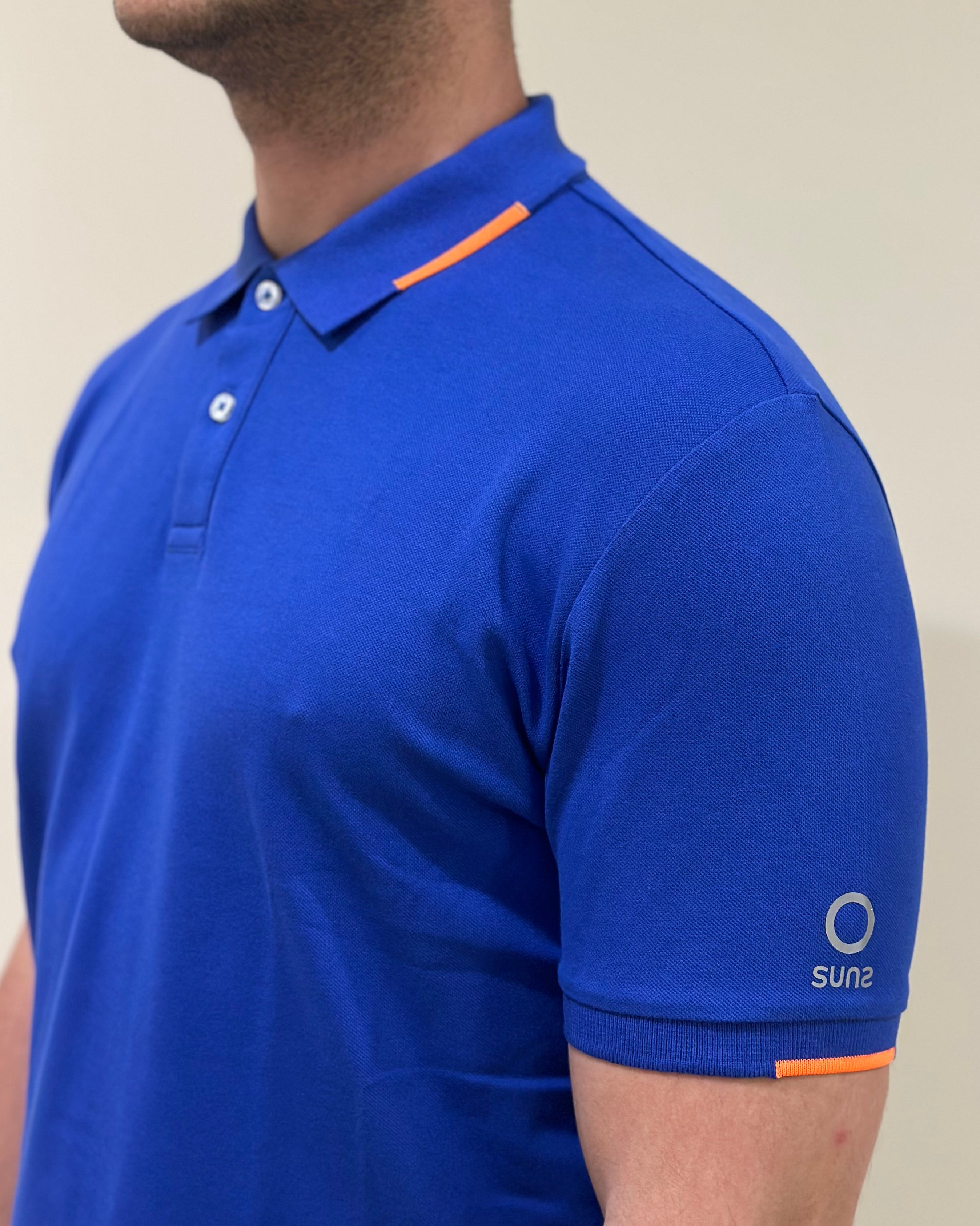 SUNS POLO FEDERICO TAG IN PIQUET CHINA BLUE