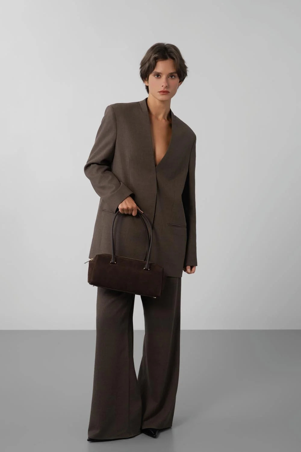 Borsa rettangolare - Svedese Cube Suède Marrone - LANCASTER