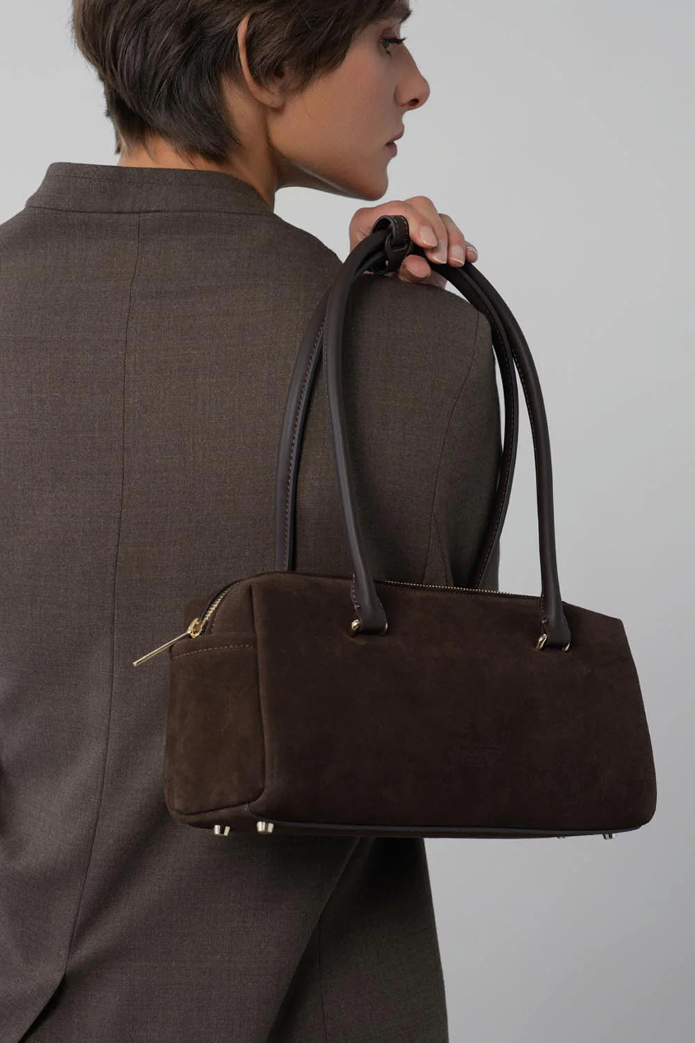 Borsa rettangolare - Svedese Cube Suède Marrone - LANCASTER