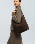 Grande borsa a secchiello - Suède colore Marrone - LANCASTER