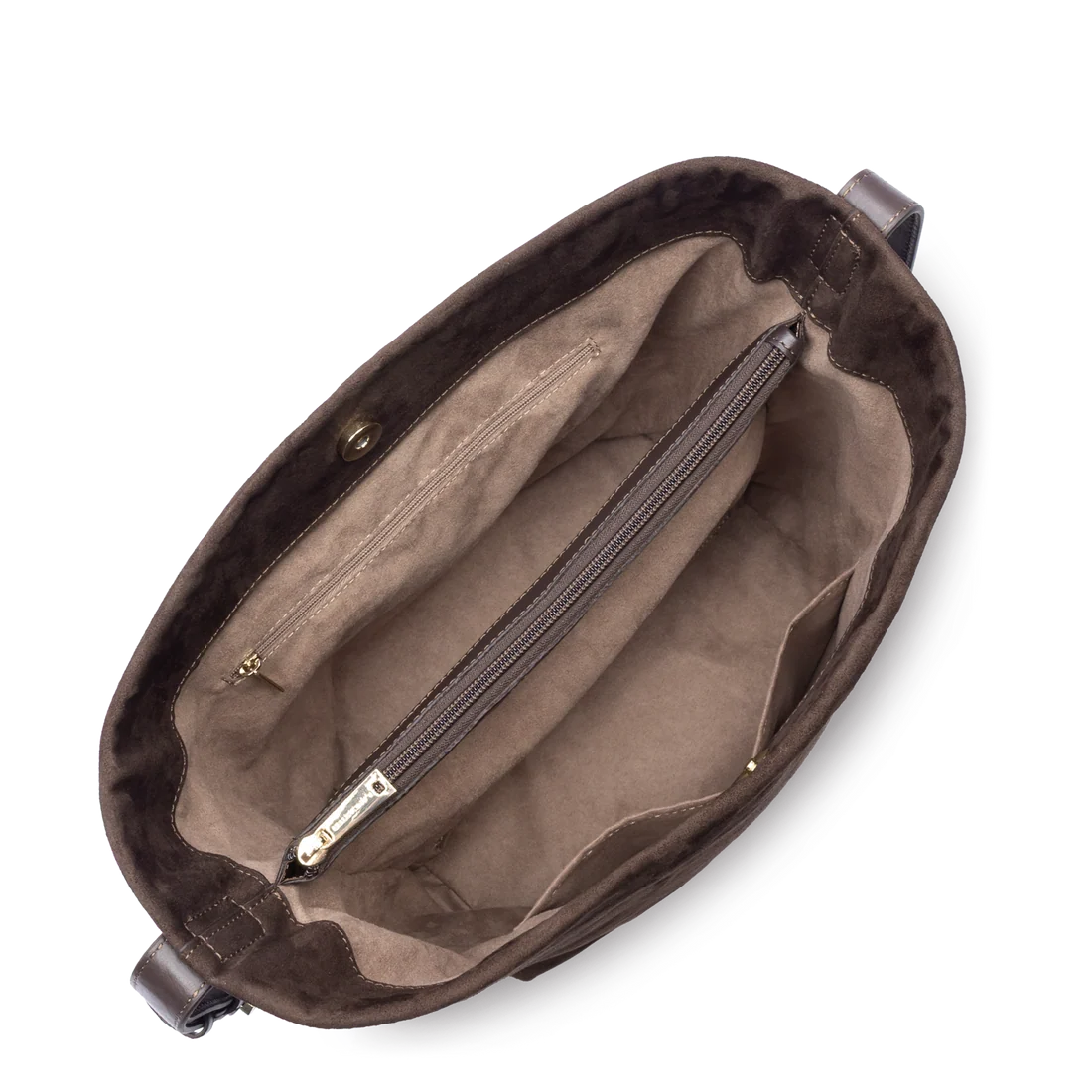 Grande borsa a secchiello - Suède colore Marrone - LANCASTER